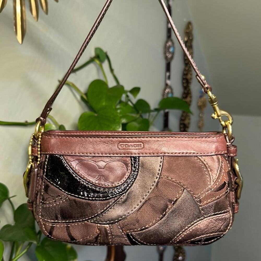 Coach mini brown zoe patchwork